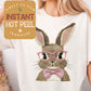 Faux Embroidered Easter Bunny DTF Direct to Film Transfer, DTG Transfer Sheet, Ready for Press Transfers, DTG Sheet, Easter Shirt Prints