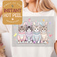 Easter Bunny Cats DTF Direct to Film Transfer, DTG Transfer Sheet, Ready for Press Transfers, DTG Sheet, Happy Easter Shirt Print