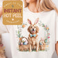 Easter Bunny Golden Retriever DTF Direct to Film Transfer, DTG Transfer Sheet, Ready for Press Transfers, DTG Sheet, Happy Easter Prints