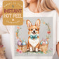 Easter Bunny Corgi Dog DTF Direct to Film Transfer, DTG Transfer Sheet, Ready for Press Transfers, DTG Sheet, Happy Easter Prints