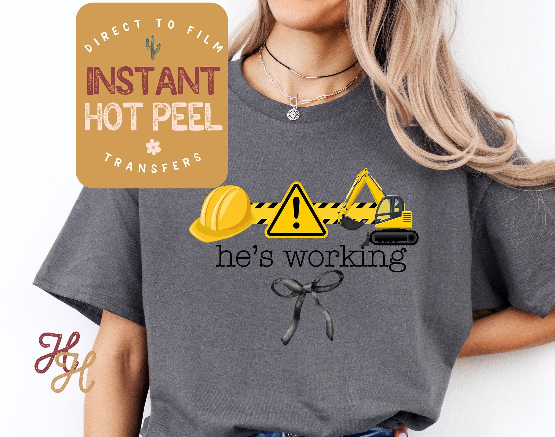 He's Working Construction DTF, Occupation Ready to Press Transfer, Proud Wives Direct to Film Prints, Bulk Transfer Sheet, Ready Press DTG