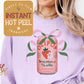 Olipop & Ribbon Strawberry Soda DTF Transfer Print, Ready to Press Shirt Transfers, Trendy DTG Heat Press Transfer, Instant Hot Peel Film