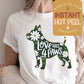 Love has 4 Paws Pit St. Patricks Day DTF Transfer Print, Ready to Press Shirt Transfers, Trendy DTG Heat Press Transfer, Instant Hot Peel