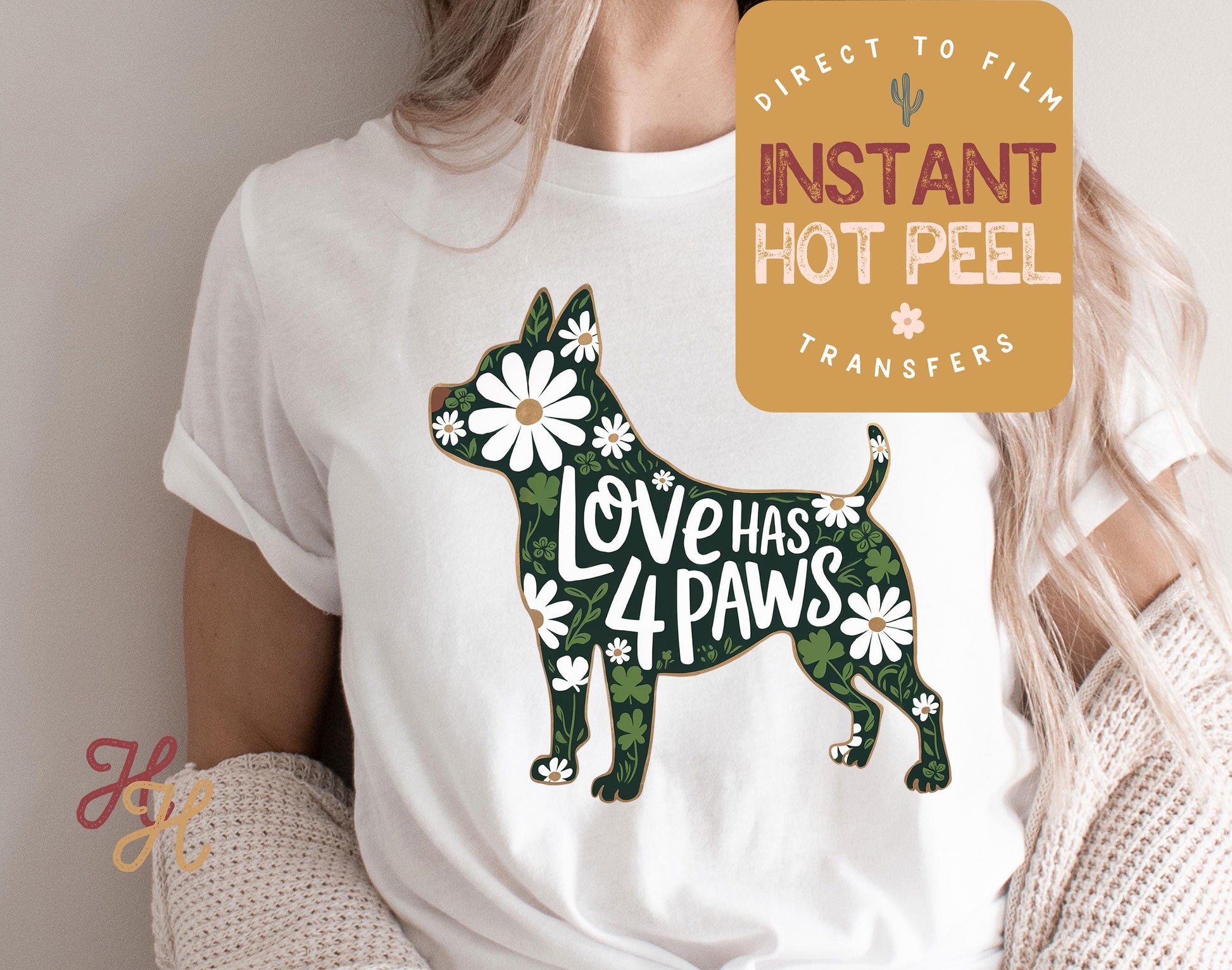 Love has 4 Paws Pit St. Patricks Day DTF Transfer Print, Ready to Press Shirt Transfers, Trendy DTG Heat Press Transfer, Instant Hot Peel