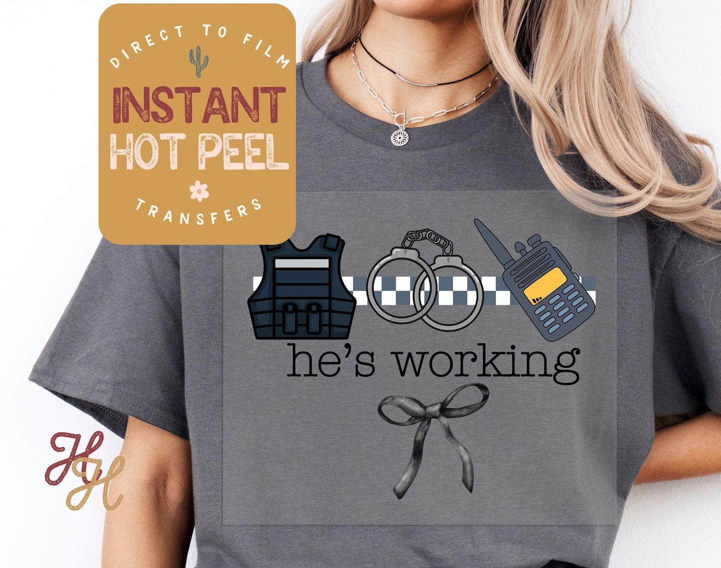 He's Working Correctional Officer DTF, Occupation Ready Press Transfer, Proud Wives Direct to Film Prints, Bulk Transfer Sheet, Hot Peel DTG