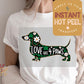 Dachshund St. Patricks Day DTF Transfer Print, Ready to Press Shirt Transfers, Trendy DTG Heat Press Transfer, Instant Hot Peel Film