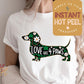 Dachshund St. Patricks Day DTF Transfer Print, Ready to Press Shirt Transfers, Trendy DTG Heat Press Transfer, Instant Hot Peel Film