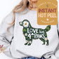 Love has 4 Paws Golden Retriever St. Patricks Day DTF Transfer Print, Ready Press Shirt Transfers, Trendy Popular, DTG Heat Press Transfer