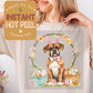 Easter Bunny Boxer Dog DTF Direct to Film Transfer, DTG Transfer Sheet, Ready for Press Transfers, DTG Sheet, Happy Easter Prints