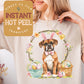 Easter Bunny Boxer Dog DTF Direct to Film Transfer, DTG Transfer Sheet, Ready for Press Transfers, DTG Sheet, Happy Easter Prints