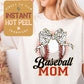 Baseball Mom DTF Transfer, Ready to Press Transfer, Sports Direct to Film Prints, Bulk DTF Transfer Sheet, Ready for Press DTG Hot Peel Film