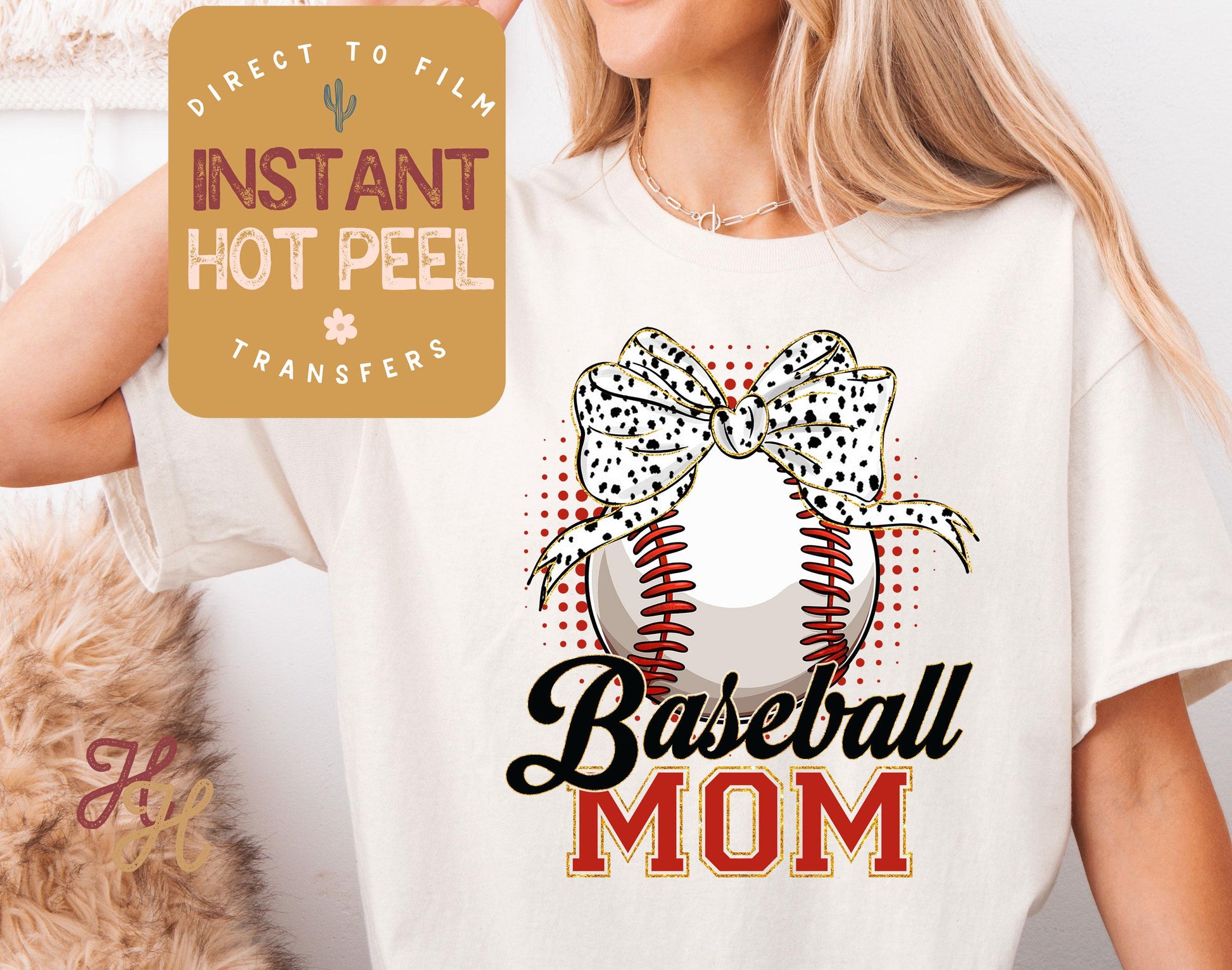 Baseball Mom DTF Transfer, Ready to Press Transfer, Sports Direct to Film Prints, Bulk DTF Transfer Sheet, Ready for Press DTG Hot Peel Film