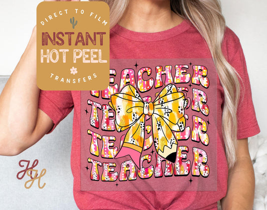 DTF Transfer for Teacher Shirt, DTF Heat Transfer Teacher, Teacher Life Ready to Press Transfer, Direct to Film Prints, Bulk Transfer Sheet