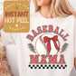 Baseball Mama DTF Transfer, Ready to Press Transfer, Sports Direct to Film Prints, Bulk DTF Transfer Sheet, Ready for Press DTG Hot Peel