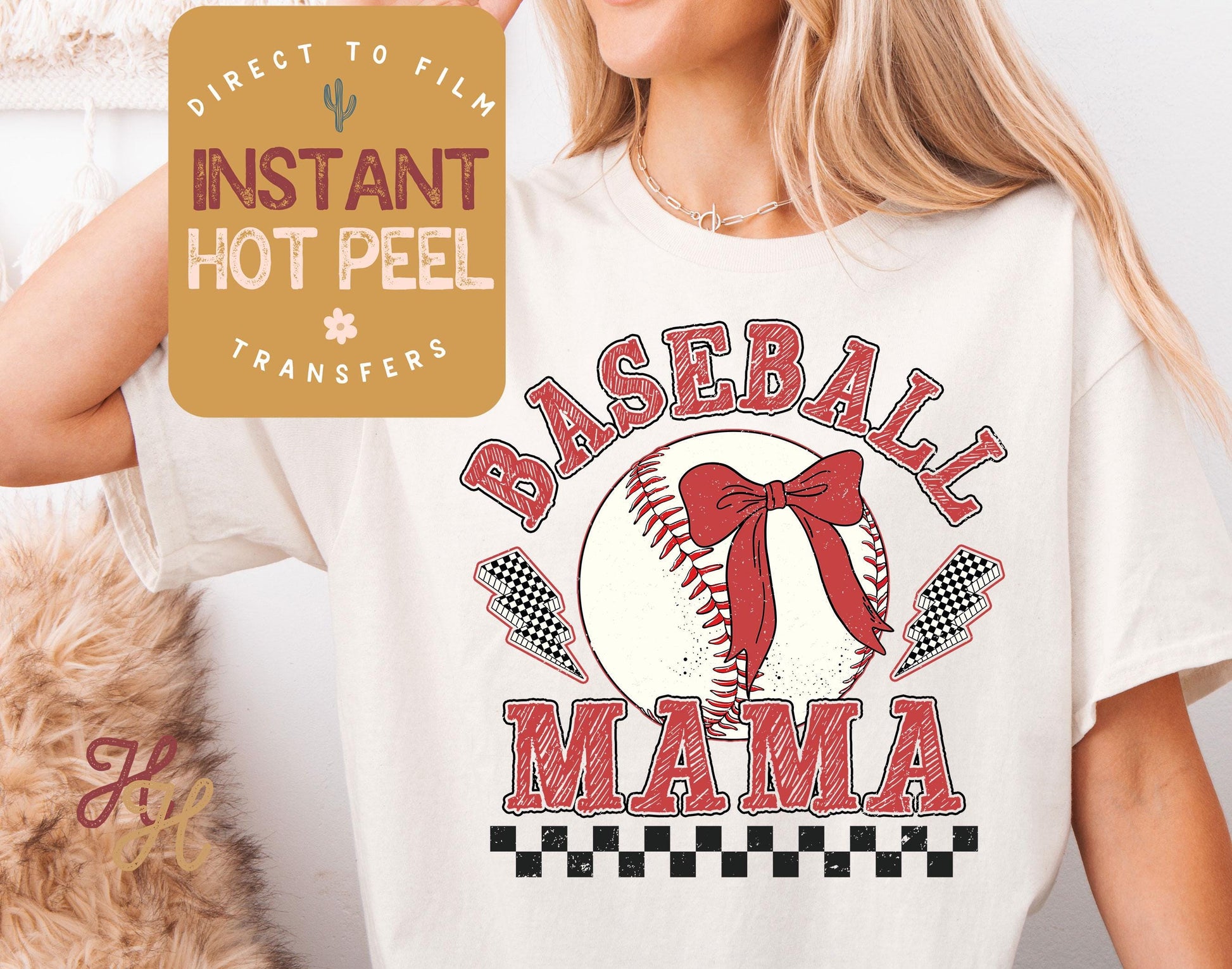Baseball Mama DTF Transfer, Ready to Press Transfer, Sports Direct to Film Prints, Bulk DTF Transfer Sheet, Ready for Press DTG Hot Peel