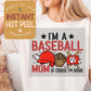 Broke Baseball Mom DTF Transfer, Ready to Press Transfer, Sports Direct to Film Prints, Bulk DTF Transfer Sheet, Ready Press DTG