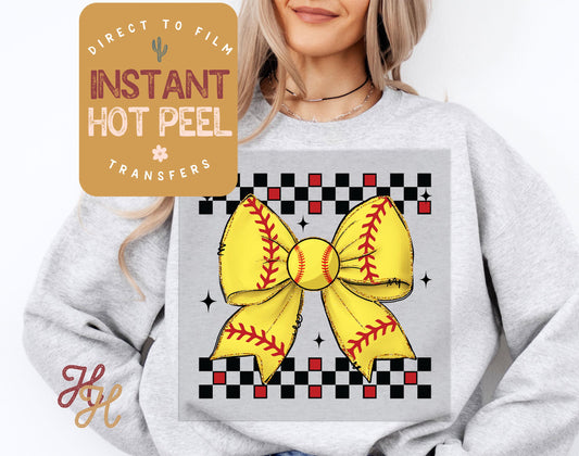 Softball Coquette DTF Transfer, Ready to Press Transfer, Sports Direct to Film Prints, Bulk DTF Transfer Sheet, Ready for Press DTG Transfer