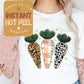 Carrots Plaid Leopard DTF Direct to Film Transfer, DTG Transfer Sheet, Ready for Press Transfers, DTG Sheet, Easter Shirt Prints