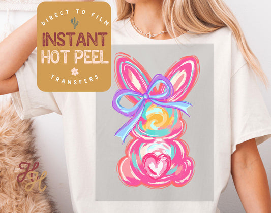 Colorful Easter Bunny DTF Direct to Film Transfer, DTG Transfer Sheet, Ready for Press Transfers, DTG Sheet, Easter Shirt Prints