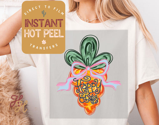 Colorful Brush Stroke Carrot DTF Direct to Film Transfer, DTG Transfer Sheet, Ready for Press Transfers, DTG Sheet, Happy Easter Shirt Print
