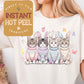 Easter Bunny Cats DTF Direct to Film Transfer, DTG Transfer Sheet, Ready for Press Transfers, DTG Sheet, Happy Easter Shirt Print