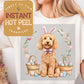 Easter Bunny Goldendoodle DTF Direct to Film Transfer, DTG Transfer Sheet, Ready for Press Transfers, DTG Sheet, Happy Easter Prints
