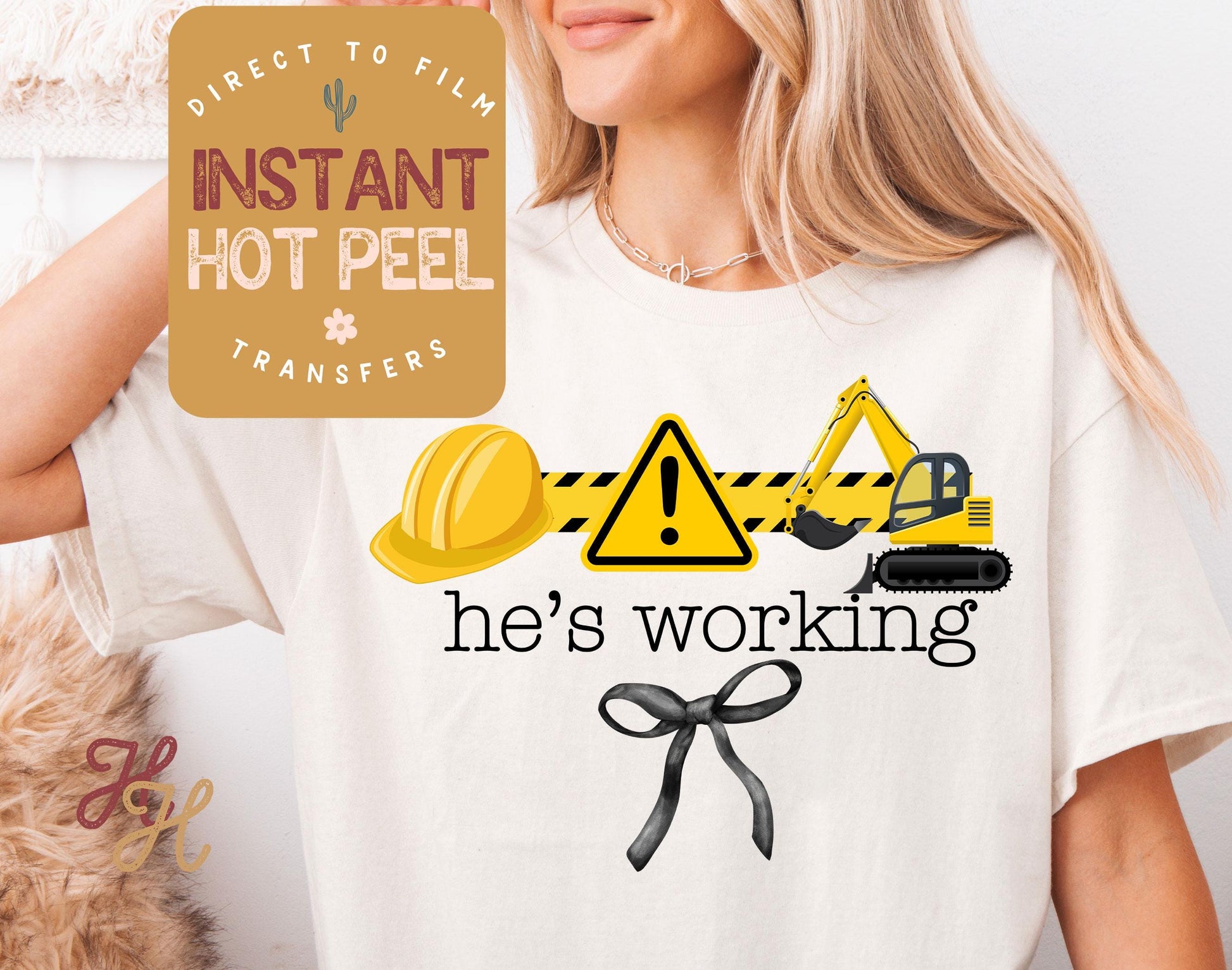He's Working Construction DTF, Occupation Ready to Press Transfer, Proud Wives Direct to Film Prints, Bulk Transfer Sheet, Ready Press DTG