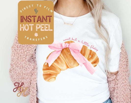 Croissant Sweet but flakey DTF Transfer Print, Ready to Press Shirt Transfers, Trendy DTG Heat Press Transfer, Instant Peel Direct to Film
