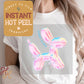 Balloon Dog Party Animal DTF Transfer Print, Ready to Press Shirt Transfers, Trendy DTG Heat Press Transfer, Instant Peel Direct to Film
