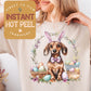 Easter Bunny Dachshund DTF Direct to Film Transfer, DTG Transfer Sheet, Ready for Press Transfers, DTG Sheet, Happy Easter Prints