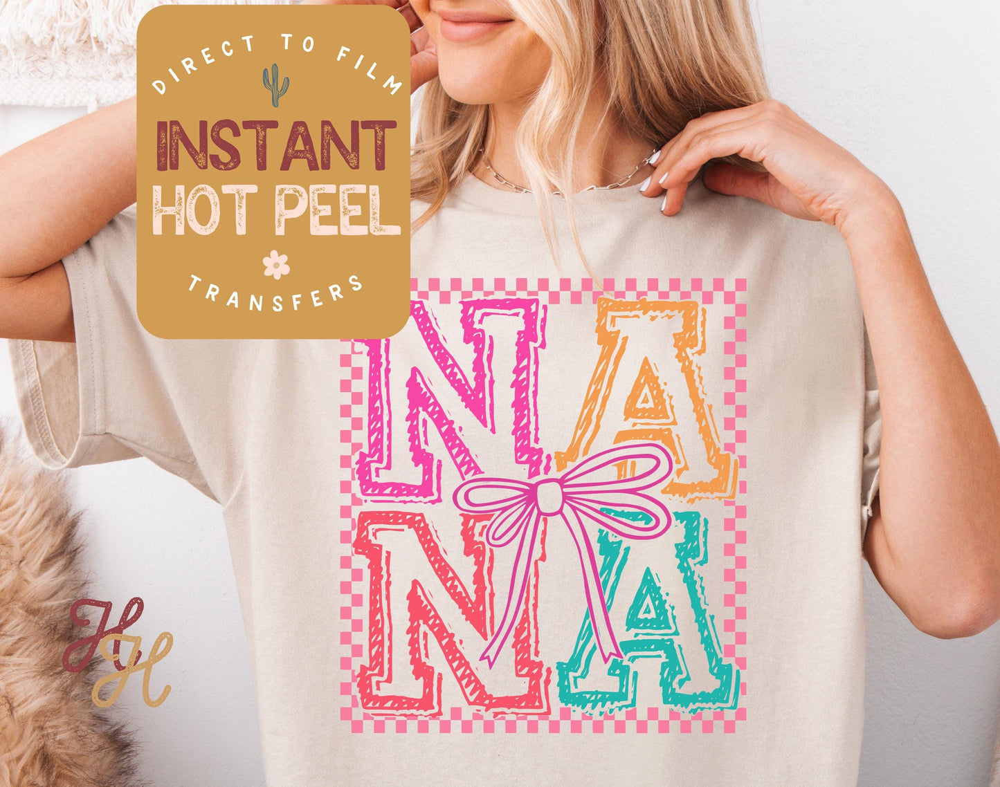 Spring Nana DTF Direct to Film Transfer, DTG Transfer Sheet, Ready for Press Transfers, DTG Sheet, Easter Shirt Prints Instant Hot Peel