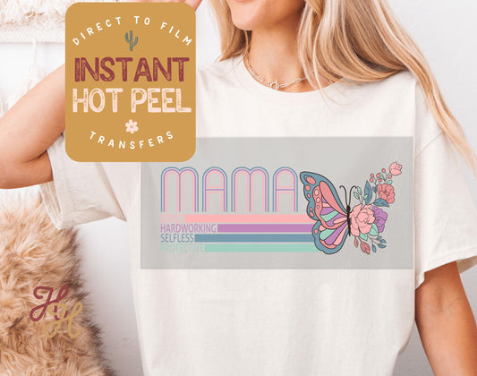 Mother's Day DTF, Butterfly Mama Transfer Print, Ready to Press Shirt Transfers, Trendy Mom DTG Heat Transfer, Mama Instant Peel Hot Press