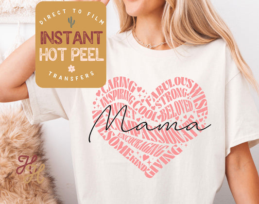 Mama Strong Transfer Print, Mother's Day DTF, Ready to Press Shirt Transfers, Trendy Mom DTG Heat Transfer, Mama Instant Peel Hot Press