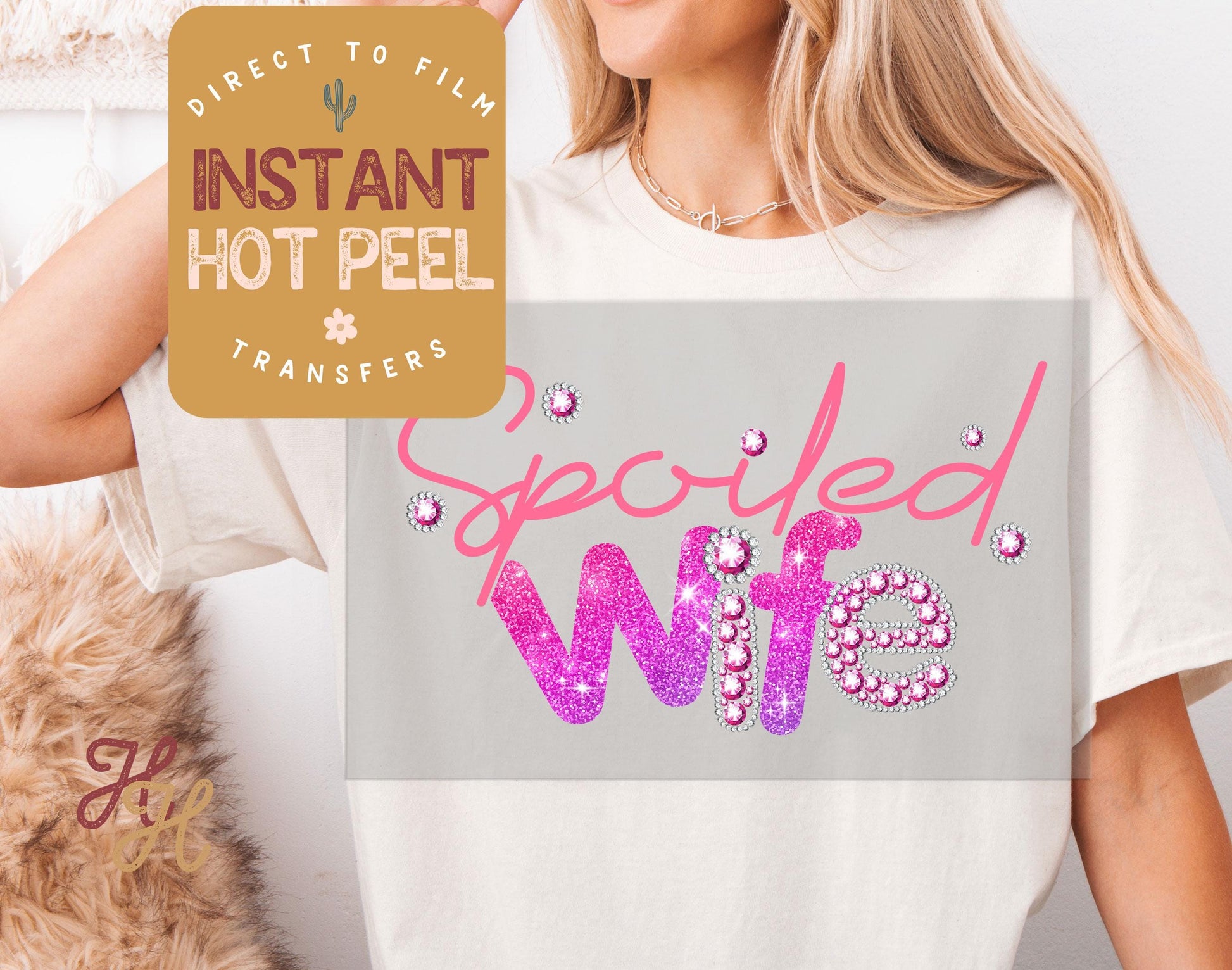 Spoiled Wife Transfer Print, Mother's Day DTF, Ready to Press Shirt Transfers, Trendy Mom DTG Heat Transfer, Mama Instant Peel Hot Press