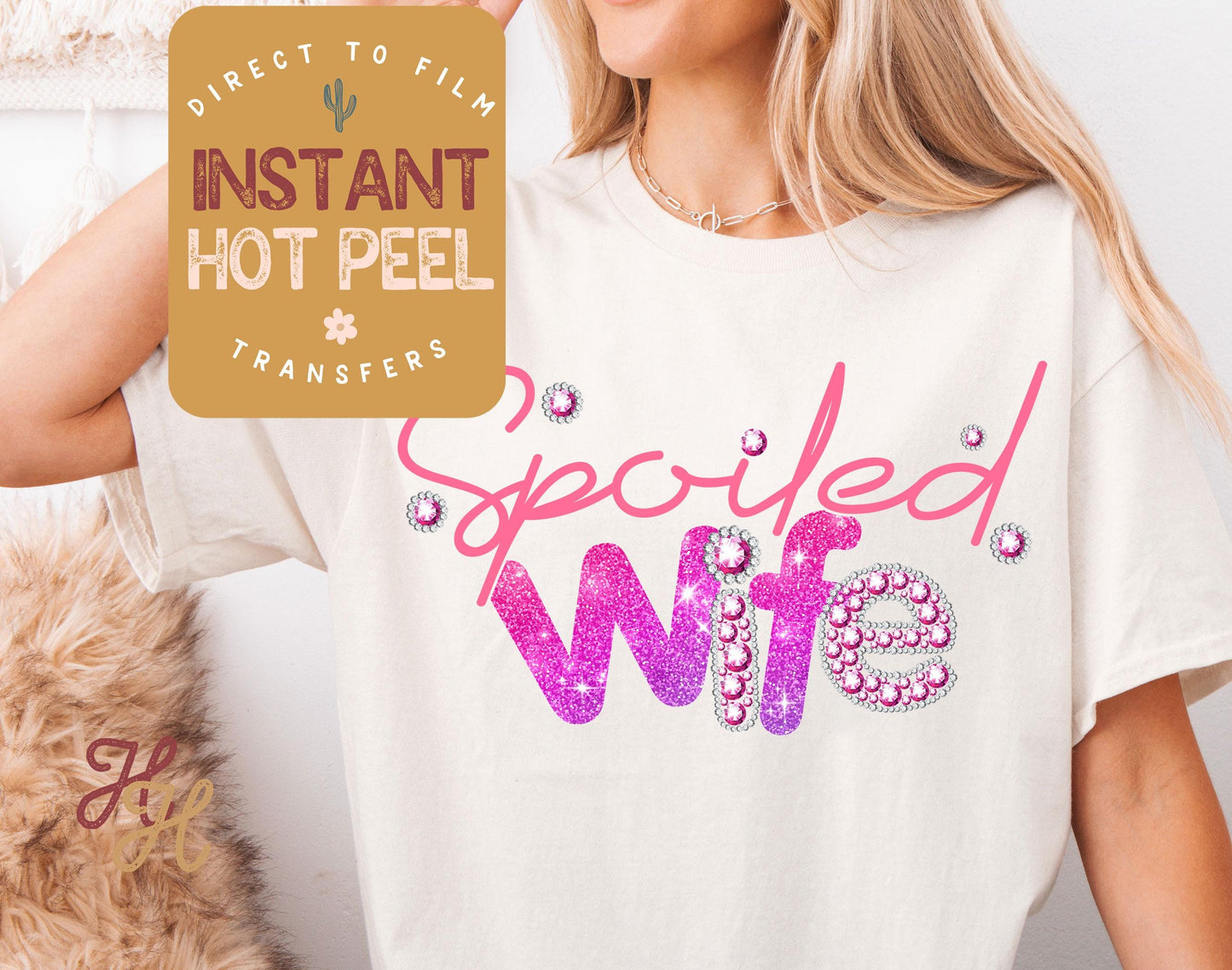 Spoiled Wife Transfer Print, Mother's Day DTF, Ready to Press Shirt Transfers, Trendy Mom DTG Heat Transfer, Mama Instant Peel Hot Press