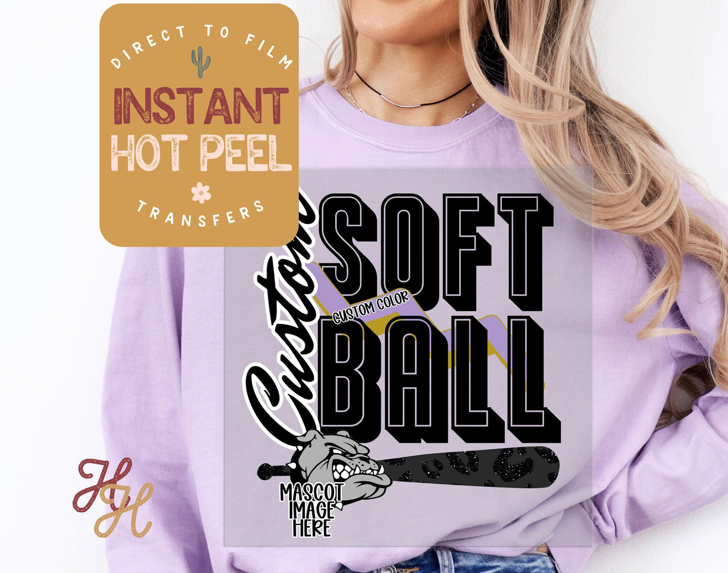 Bulldogs Mascot dtf Transfers, Custom Softball DTF Transfer, Ready to Press Transfer, Team Pride Direct to Film, Bulk Transfers, DTG Sheets