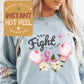 Breast Cancer Awareness DTF, Her Fight is Our Fight Warrior Transfer Direct to Film Print, Ready to Press Shirt Transfers, DTG Heat Transfer