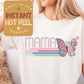 Mother's Day DTF, Butterfly Mama Transfer Print, Ready to Press Shirt Transfers, Trendy Mom DTG Heat Transfer, Mama Instant Peel Hot Press