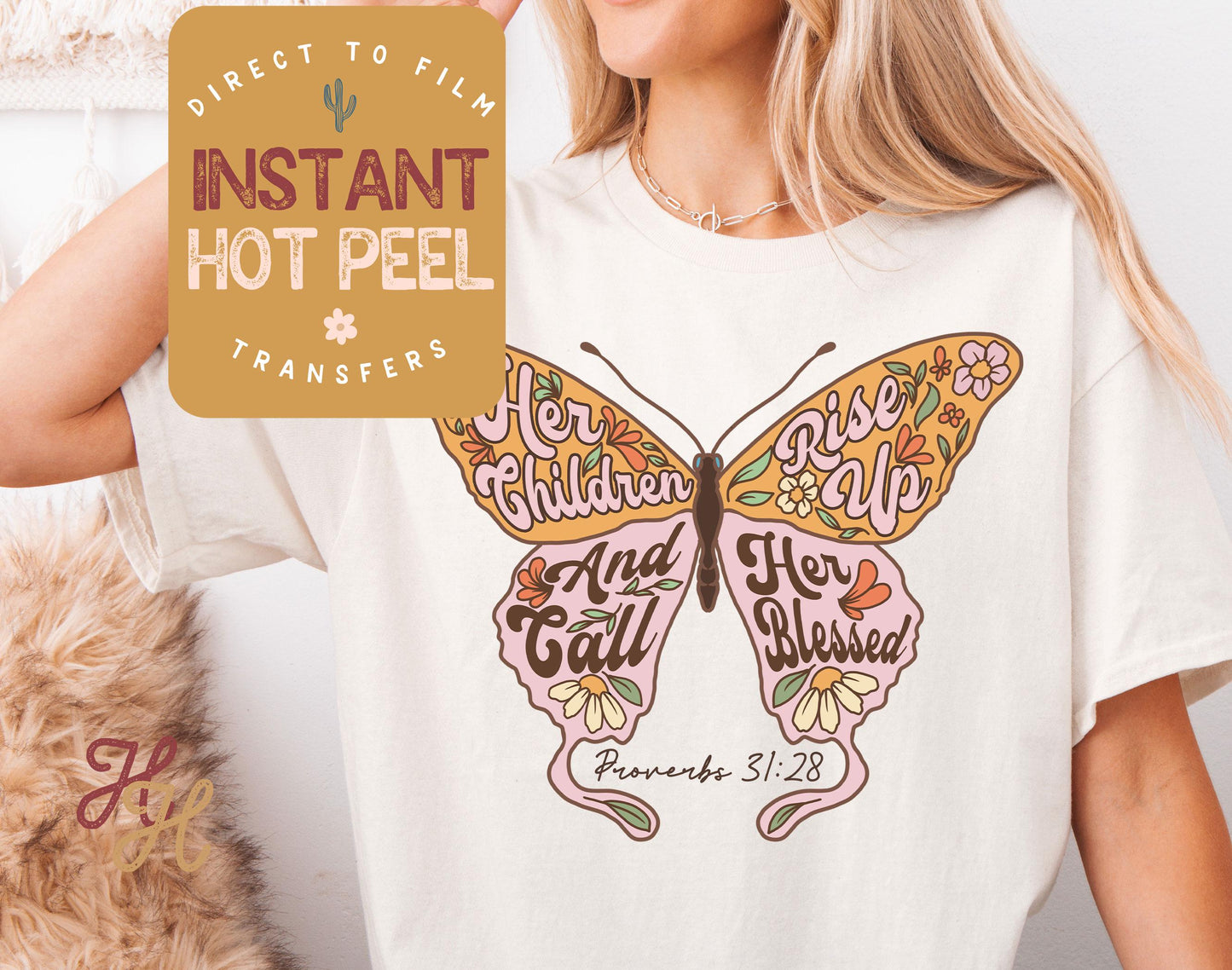 Proverbs 31:28 Transfer Print, Mother's Day DTF, Ready to Press Shirt Transfers, Trendy Mom DTG Heat Transfer, Mama Instant Peel Hot Press