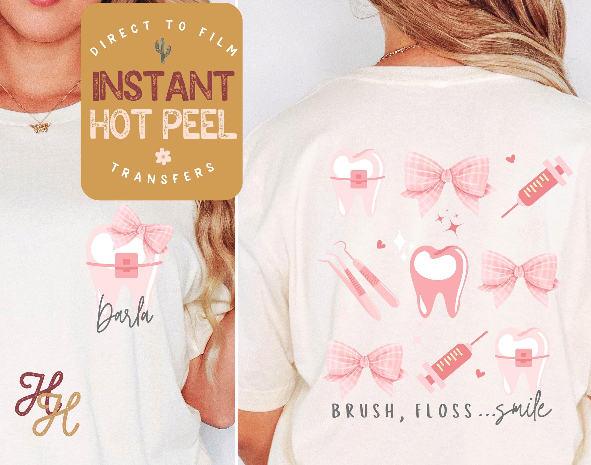 Dental Office Staff dtf, Dental Assistant Appreciation, DTF Transfer, Ready to Press Transfer, Back & Pocket Direct to Film Prints, Bulk DTF