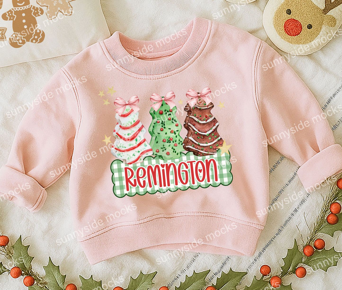 Christmas Tree Snack Cakes Toddler Name PNG